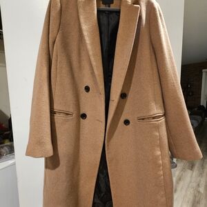 Forever 21 Camel Double-Breasted Trench Coat